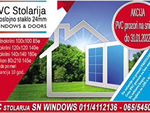 Pvc stolarija akcija, hit cena! pvc prozori i Pvc Balkonska vrata. Zbog velikog interesovanja na trzistu, ponovo su u prodaji pvc prozori - model 5 komora - PROFILINK EKO. 